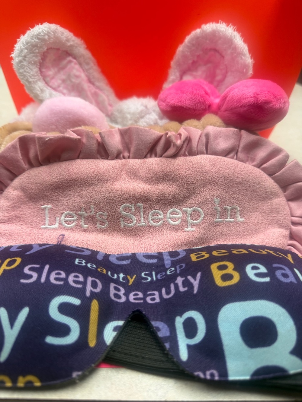 Women/girl bundle of 5
Pink 'Let's Sleep In' Plush Eye Mask2